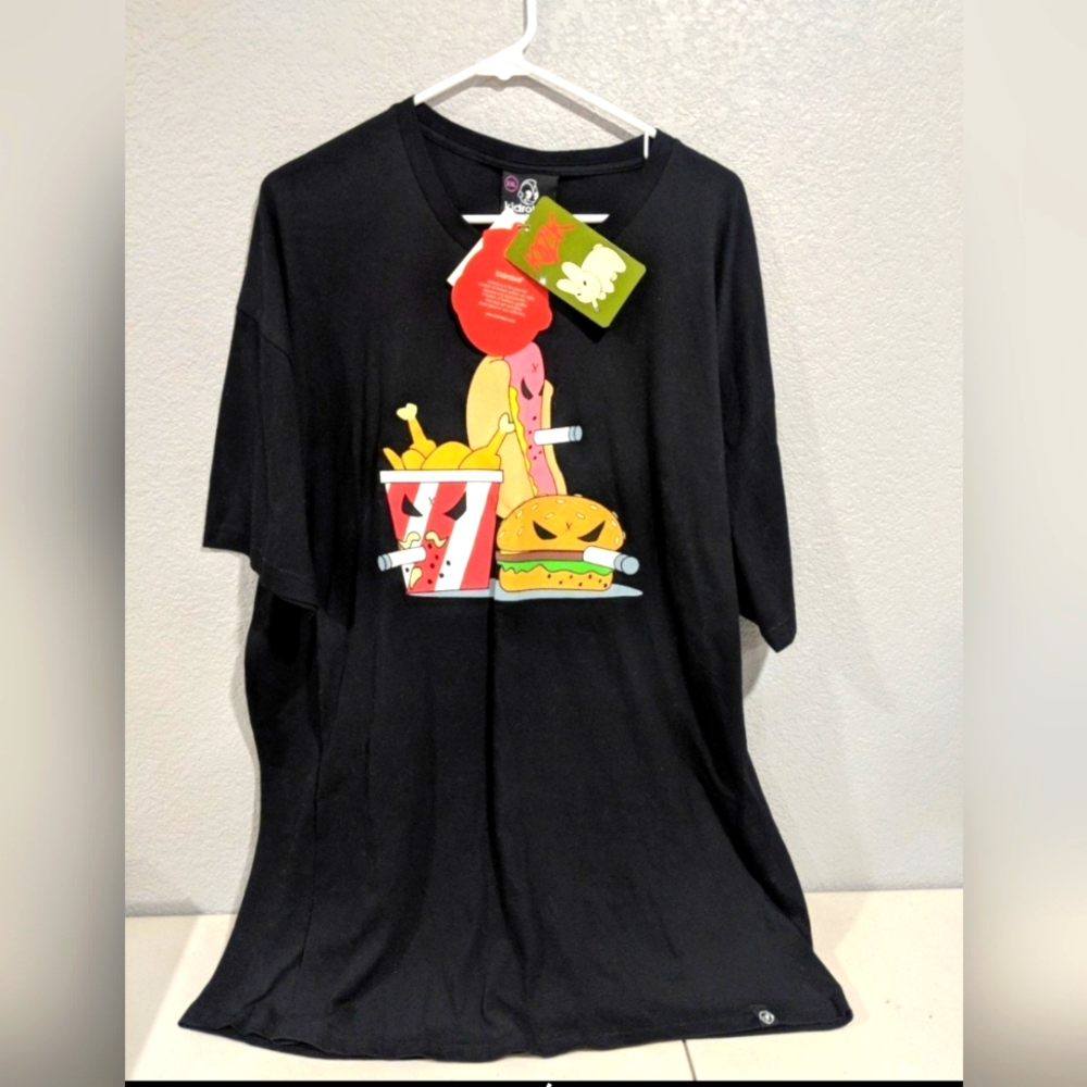 Mens Rare Vintage KIDROBOT Limited Edition Tshirt Smokin Fast Food Mongers